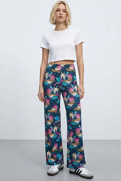 COTENCONCEPT Comfortable Fit High Waist Wide-Leg Viscose Mix Women's Trousers