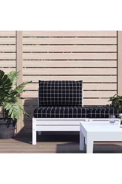 Concept Perne pentru paleți, 2 buc, negru, model carouri, textil oxford