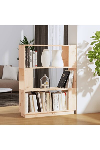 Concept Bibliotecă/Separator cameră, 80x25x101 cm, lemn masiv pin