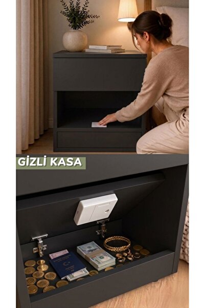 Fahrettin Küçük Akıllı Gizli Bölmeli Komodin - Akıllı Kasa - Komodin- Gizli Ç...