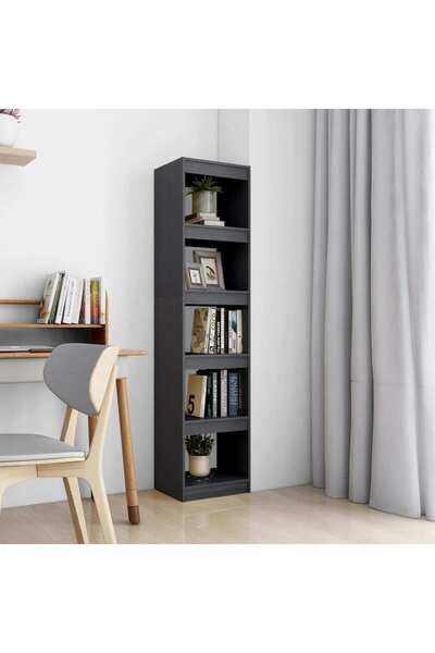 Concept Bibliotecă/Separator cameră, gri, 40x30x167,5 cm lemn masiv pin
