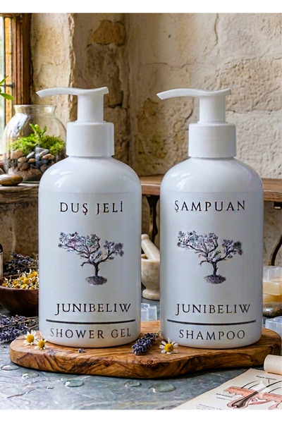 junibeliw Set of 2 White Plastic Bottle Empty Mica Shower Gel Shampoo Bottle ...