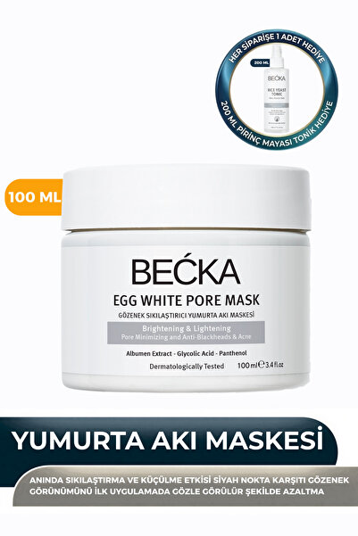BECKA Gözenek Sıkılaştırıcı Yumurta Akı Maskesi - Siyah Nokta Karşıtı Egg Whi...