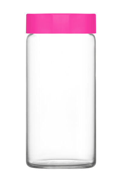 LAV Novo Cam Kavanoz 2'li Büyük Boy 1400 ml Pembe Plastik Kapaklı (Erzak Sakl...