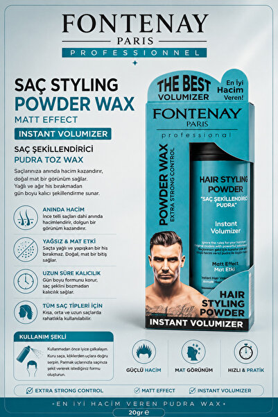 Fontenay Saç Şekillendirici Pudra Toz Wax Mat Effect Mavi 20gr