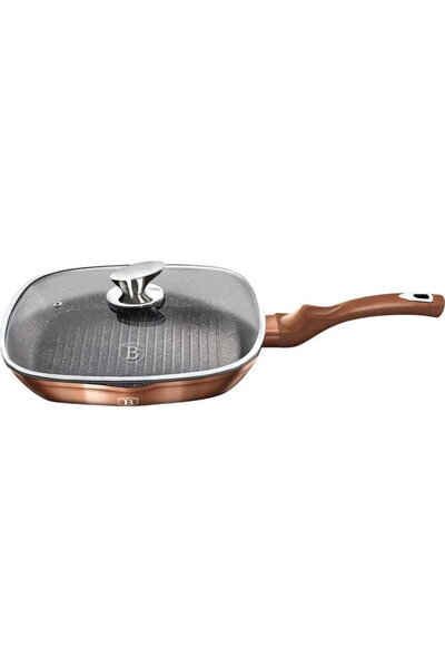 Berlinger Haus Gril Metallic 28cm, capac din sticla BH/1610 Rose Gold