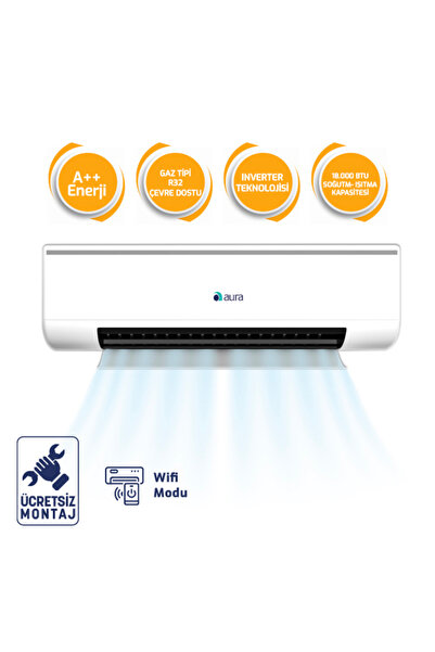 AURA A++ R32 Inverter Klima Wifi Bağlantılı New 18.000 Btu
