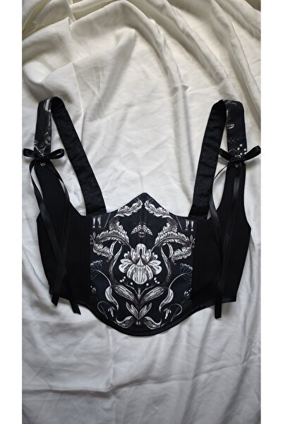 Pinn Corset gotic pentru femei cu model floral