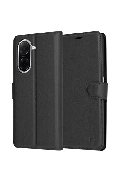 Techsuit Калъф за Xiaomi Redmi A5 4G (Регионален) - Кожен фолио калъф - Черен