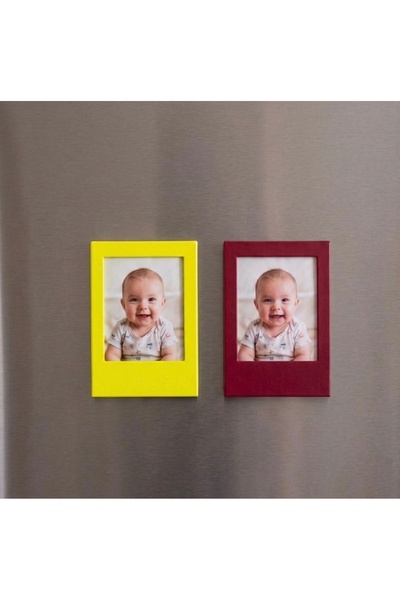 KVCCARSI 10 adet Poloraid Magnet Çerçeve - 5 Sarı 5 Kırmızı - Fotoğraf Baskıs...