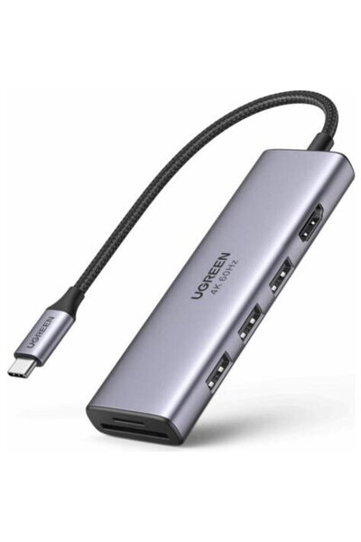Ugreen CM511 adaptor USB Type-C pentru PC, 3 porturi USB 3.0; 1 port HDMI 4K/...