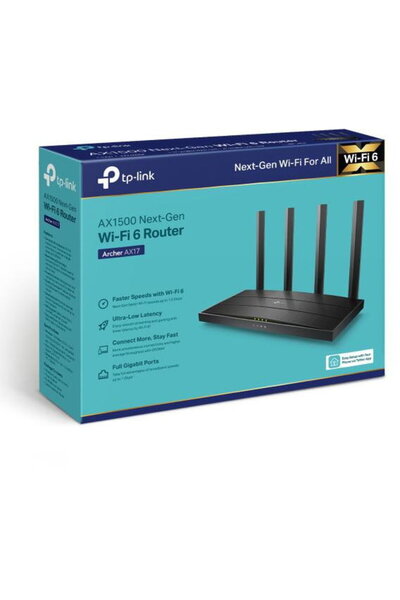TP-LINK Archer AX17, Dual-Band Gigabit AX1500, Wi-Fi 6, Negru