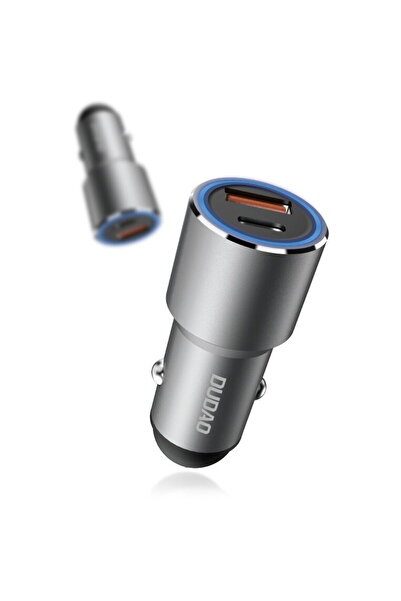 DUDAO Incarcator auto R4PQ, USB + USB-C, Power Delivery, 22.5W, gri