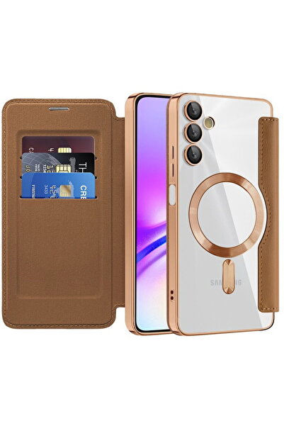 Techsuit Husa pentru Samsung Galaxy A05s - SmartMag Book Case - Brown