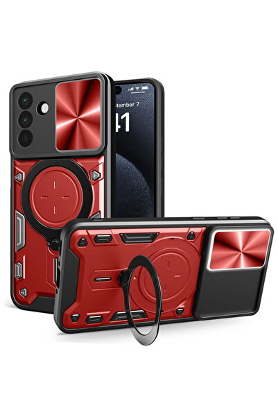 Techsuit Husă pentru Samsung Galaxy A56 5G - CamGuard Pro - Roșu