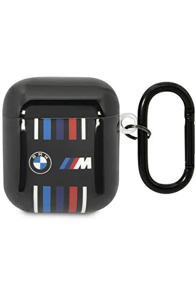 BMW BMA222SWTK Husă pentru AirPods 1/2 negru/negru cu linii multicolore
