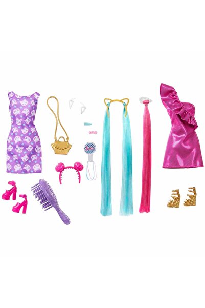 Barbie Upuzun Muhteşem Saçlı Bebekler Pembe Saçlı HKT95 JDC85