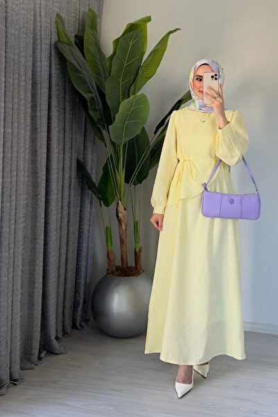 Asya Karen Shawl Collar Belted Long Dress