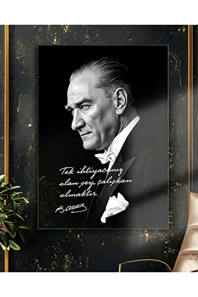 FavloArt Mustafa Kemal Atatürk Portre Pleksi Tablo – Modern Ofis ve Yaşam Ala...
