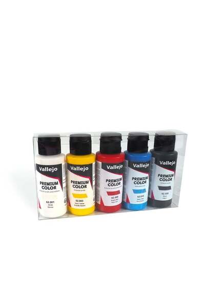 Vallejo 62101 5x60 ml. Basic Opaque Colors, Premium RC Color Serisi Model Boy...