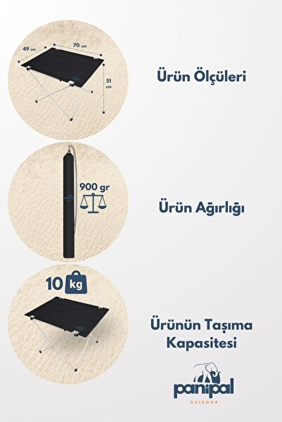 TuruncuFil Omuz Askılı, Katlanabilir Kamp ve Piknik Masası
