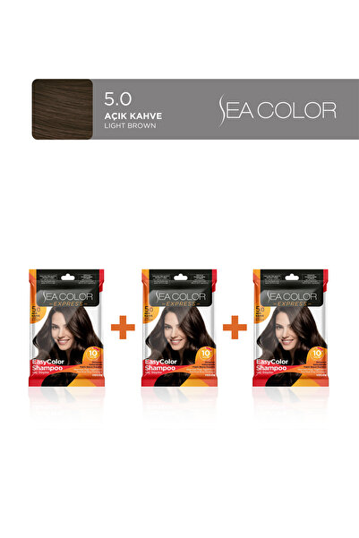 Sea Color 3'lü Express Amonyaksız Şampuan Boya, Şampuan Kolaylığında Saç Boya...