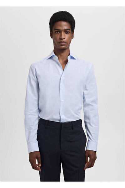 MANGO Man Slim fit ince çizgili gömlek