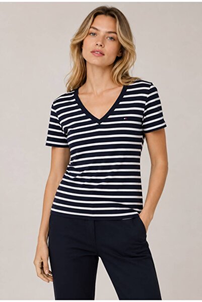 Tommy Hilfiger V Yaka Slim Tişört