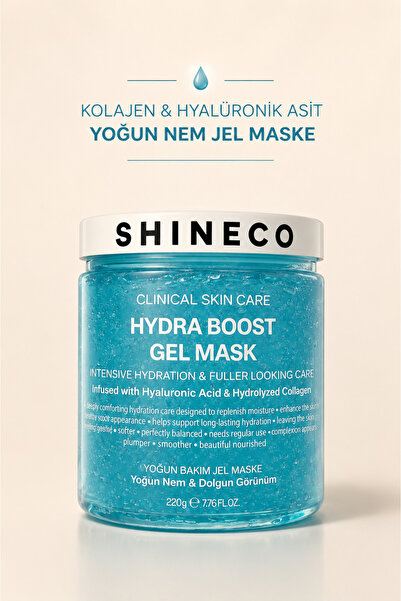 Shineco Hyaluronik Asit ve Kolajen İçeren Yoğun Nem Jel Maske, Dolgunlaştırıc...