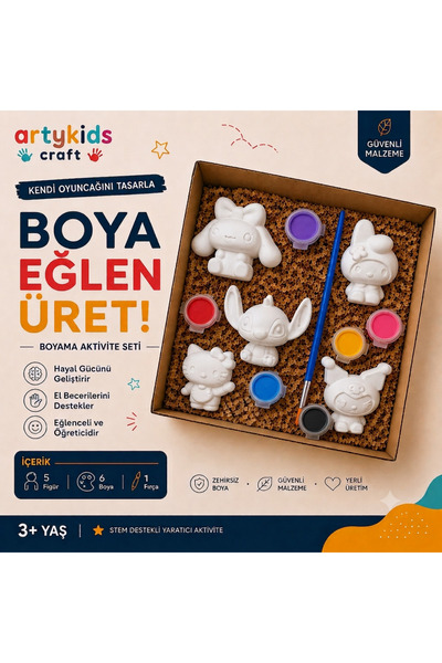 ArtyKids Craft Taş Tozu Boyama Kiti // Popüler Oyuncaklar Serisi Set 1 // Ail...