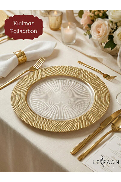 Le Paon 6 Adet 30 Cm Gold Lüks Supla Seti, Polikarbon Kırılmaz Amerikan Servi...