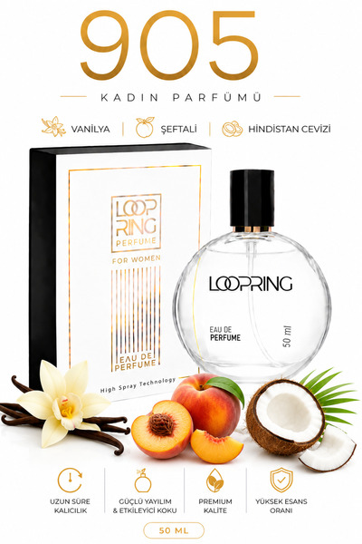 Loopring Perfume 905 Kadın Parfüm EDP 50 ML Kalıcı Şeftali Yasemin Vanilya