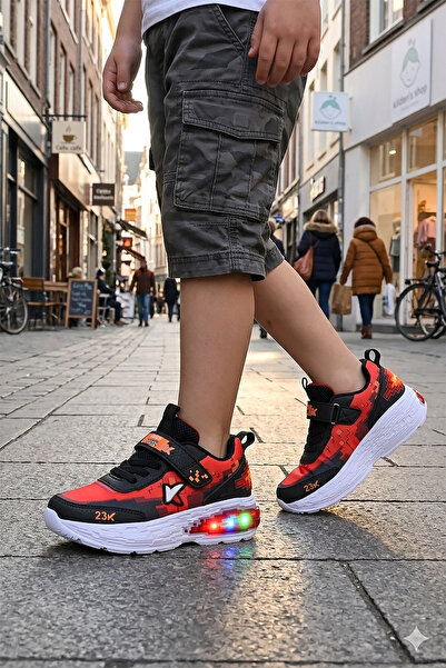 Kiko Kids Craft Işıklı Günlük Cırtlı Erkek Çocuk Spor Ayakkabı