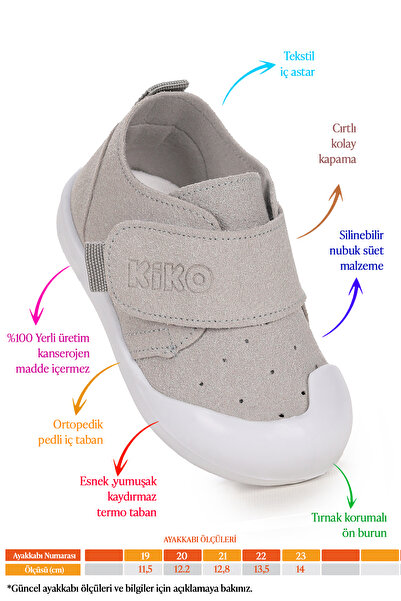 Kiko Kids Rosie İlk Adım Cırtlı Erkek Bebek Günlük Ayakkabı