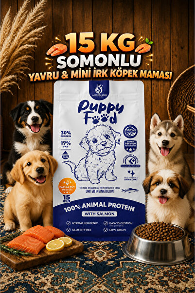 Anatolion Puppy Eklem Destekli Somonlu Super Premium Yavru Köpek Maması 15 Kg