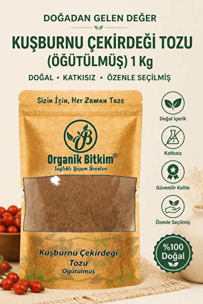 OB Organik Bitkim Kuşburnu Çekirdeği Tozu (ÖĞÜTÜLMÜŞ) 1 Kg