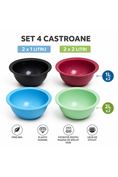 Rothoplast castron set de 4 Rotho 2 lit/1 lit