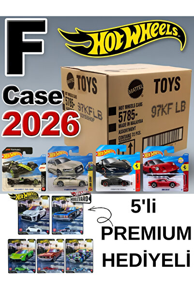 HOT WHEELS 2026 F Case 72'li Açılmamış Tek Bant Kapalı Koli Set-2 (5'li PREMI...