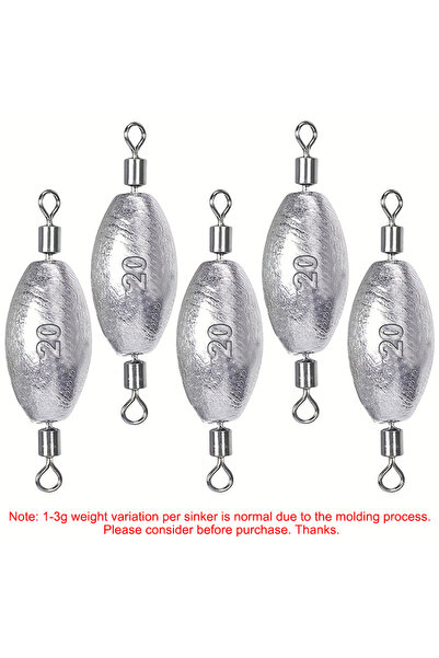 Choice 20g-5pcs Fishing Weights Sinkers, Inline Weights Trolling Sinkers Quic...