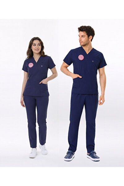 İBA MEDİKAL LACİVERT HEMŞİRE FORMASI LİKRALI SCRUBS TAKIM (PATRIOT BLUE)