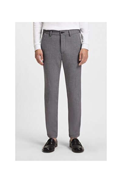 BOSS Melang Dokulu Esnek Kumaştan Slim-Fit Pantolon