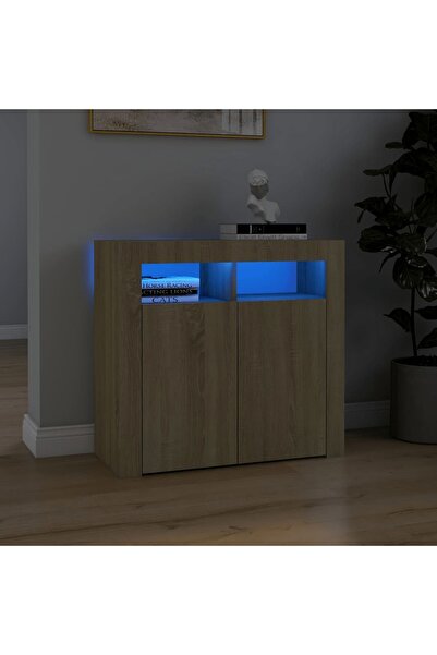 Concept Servantă cu lumini LED, alb, 80x35x75 cm
