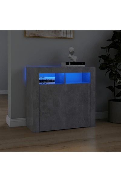 Concept Servantă cu lumini LED, gri beton, 80x35x75 cm