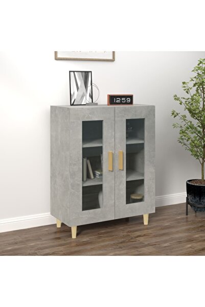 Concept Servantă, gri beton, 69,5x34x90 cm, lemn compozit