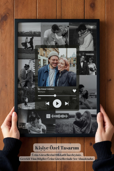 tablodea Kişiye Özel Fotoğraf Tasarımı Spotify Anı Tablosu TD Anlamlı Romanti...