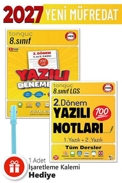 Tonguç Yayınları 8. Sınıf 2. Dönem Yazılı Notları 1 Ve 2. Yazılı ve Yazılı De...