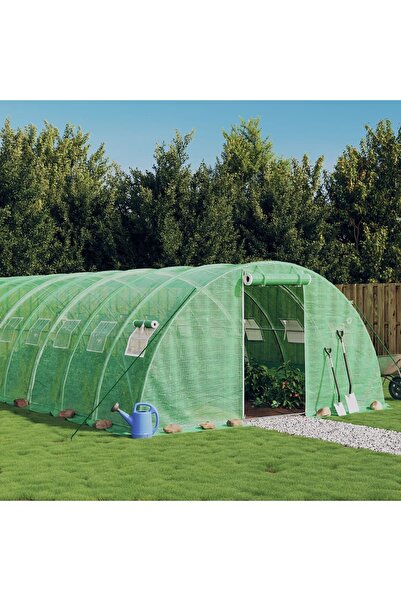 Concept Seră cu cadru din oțel, verde, 56 m², 14x4x2 m