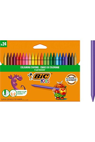 Bic Creioane cerate plastifiate Plastideco 24 buc. Copii