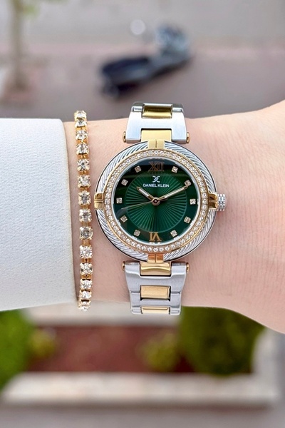 Daniel Klein Kadranı Yeşil Kordonu Sarı Silver Renk 24 Ay Garantili 32 Mm Kad...