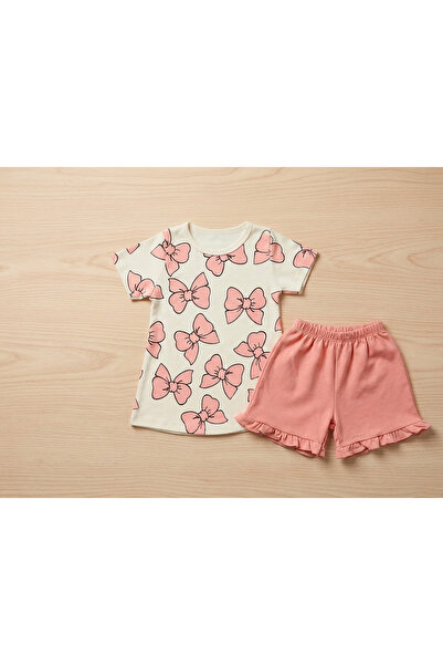 meyastore Girl's Suit with Ribbon Print